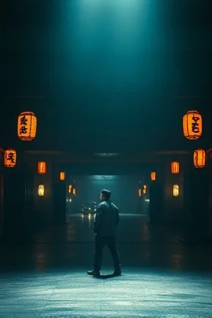《深蓝回廊》封面，深蓝走廊与远处的一道白光